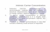 Intrinsic Carrier Concentration 4.pdf · Intrinsic Carrier Concentration I. Definition Intrinsic semiconductor: A semiconductor material with no dopants. It electrical characteristics