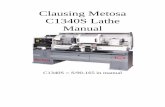 Clausing Metosa C1340S S90-165 Lathe - Tulane University · PDF file C1340S Lathe Manual C1340S = S/90-165 in manual . Clausing Metosa C1340S Lathe Manual . Title: Microsoft Word -
