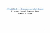 MLL215 Commercial Law Proscribed Cases for Each Topic · MLL215 – Commercial Law Proscribed Cases for Each Topic . 2 ... Kidderminster Corporation v Hardwick (1873) LR 9 Ex 13 Lintrose