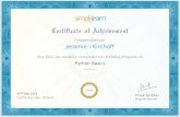 Python Basics - certificates.simplicdn.net · Python Basics 06th Sep 2018 Certificate code : 871631. simplilearn simplilearn Cprfifitafp gf Congratulations! You have successfully