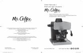 User Manual / Manual del Usuario - Mr. Coffee · water, NEVER open the Water Reservoir Cap or portafilter while your MR. COFFEE® Steam Espresso/Cappuccino Maker is turned on or as
