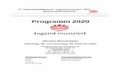 Programm 2020 - jugend-musiziert.org · Clara Josephine Schumann John Field Samstag, 08.02.2020, Richard-Wagner-Saal. 57. Regionalwettbewerb "Jugend musiziert" 2020 Bayreuth/Kulmbach