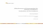 Effectiveness of Homeopathy for Clinical Conditions: Evaluation … · 2017-10-22 · effectiveness of homeopathy for clinical conditions: overview report october 2013 Prepared for