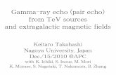 Gamma-ray echo (pair echo) from TeVsources and ...crocus.sci.kumamoto-u.ac.jp/physics/cosmology/seminar/2010-12-15_Paris.pdf · from TeVsources and extragalactic magnetic fields Keitaro