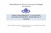 Maitland Grossmann High School · 2019-09-17 · Schedule and Scope and Sequence in this handbook, each task should notify students of the precise date, outcomes assessed, weighting