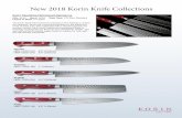 New 2018 Korin Knife Collections New 2018 Korin Knife Collections Korin Tsuchime Hammered Damascus Gyutou HKR-TDGY-210 8.2” (210mm) HKR-TDGY-240 9.4” (240mm) Santoku HKR-TDSA-180