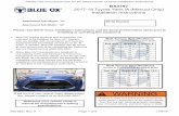 WARNING - Blue Ox2017-18 Toyota Yaris iA (Manual Only) Installation Instructions: 405-0627 Rev. A Page 7 of 9 11/9/18 10. Using a 17MM socket with extension remove the one (1) bolt