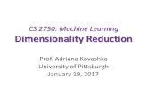 CS 2750: Machine Learningkovashka/cs2750_sp17/ml_04_pca.pdf · CS 2750: Machine Learning Dimensionality Reduction Prof. Adriana Kovashka University of Pittsburgh January 19, 2017.