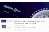Galileo as a multi-purpose source of space-generated big data...Service (PRS) Galileo open and free of charge service set up for positioning and timing services Service restricted