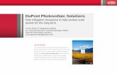 DuPont Photovoltaic Solutions...DuPont Photovoltaic Solutions Lucie.garreau-iles@dupont.com For over 40 years our material innovations have led the photovoltaics industry forward,