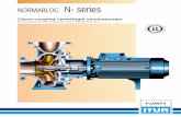 NORMABLOC N- series · Standardized to DIN-24960. The material used in the contacting faces and in the joints depends upon the liquid to be pumped (clea-ning, aggressiveness, abrasion,