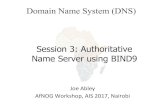 Session 3: Authoritative Name Server using BIND9afnog.github.io/sse/dns/dns3-presentation.pdf · Name Server using BIND9. Recap! DNS is a distributed database! Stub asks Resolver