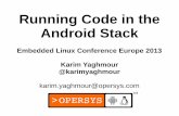 Running Code in the Android Stack · Running Code in the Android Stack Embedded Linux Conference Europe 2013 Karim Yaghmour @karimyaghmour karim.yaghmour@opersys.com. 2 These slides
