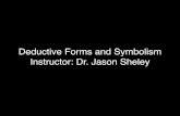Deductive Forms and Symbolism Instructor: Dr. Jason Sheley...• One way to think of Modus Tollens is to recall the strange truth table that is generated for Modus Ponens. • We were