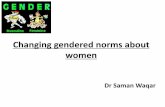 LEC 6 CHANGING GENDERED NORMS - …...Changing gendered norms about women Dr Saman Waqar “The goal of achieving equality between women and men is based on principles of human rights