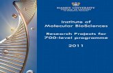 Institute of Molecular BioSciences Research Projects for ... of Sciences/IMBS... · A project on this topic may involve techniques such as general molecular biology, immunohistochemistry,