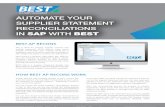 BEST AP RECONS · IN SAP WITH BEST HOW BEST AP RECONS WORK Simply add the SAP Certified module to your current SAP suite and allocate the new BEST transactions to your users. No interfaces