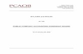 PUBLIC COMPANY ACCOUNTING OVERSIGHT BOARD · PUBLIC COMPANY ACCOUNTING OVERSIGHT BOARD As of January 29, 2019. Public Company Accounting Oversight Board Bylaws and Rules – Table