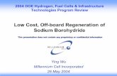Low Cost, Off-board Regeneration of Sodium Borohydride · Low Cost, Off-board Regeneration of Sodium Borohydride Ying Wu Millennium Cell Incorporated 26 May 2004 2004 DOE Hydrogen,