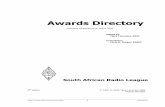 Awards Directory - zs6p.comzs6p.com/SARL_Awards_Directory.pdfSARL Awards Directory, Second Edition 6 2020-03-03 SARL Honours Honorary Life Membership The SARL’s highest honour 1983