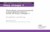 2018 national curriculum assessment Key stage 1 · 2018-02-12 · (Piece G), Kim uses subordination twice, although the clauses do not start with common subordinating conjunctions