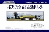 HYDRAULIC FOLDING TRAILED BOOMSPRAY Spraying Hydraulic... · 2014-08-20 · OPERATION MANUAL HYDRAULIC FOLDING TRAILED BOOMSPRAY Hayes Spraying ABN 54 011 061 260 1 Troy Drive PO