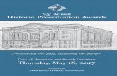 25th Historic Preservation Awards Anagnost …...Masonic Temple, Manchester, NH 25th Annual Anagnost Companies Historic Preservation Awards1662 Elm Street, Manchester NH 03101 603.669.6194