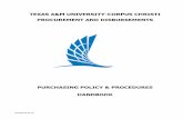 PURCHASING POLICY & PROCEDURES HANDBOOK Forms/purchasing-policy... · revised 09-14201- 6 texas a&m university-corpus christi . procurement and disbursements . purchasing policy &