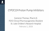 CYP2C19-Proton Pump Inhibitors · 2018-02-08 · Association of CYP2C19 polymorphisms and lansoprazole-associated respiratory adverse effects Design •Retrospective analysis of Holbrook,