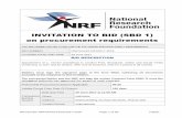 INVITATION TO BID (SBD 1) on procurement requirements · The National Research Foundation (“NRF”) is a juristic person established in terms of the National Research Foundation