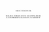 SECTION B ELECTRICITY SUPPLIER COORDINATION TARIFF · document, the Company is not an Electricity Supplier in the provision of Standard Offer Service. Electricity Supplier Representative