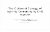 The Collateral Damage of Internet Censorship by DNS Injectioncsl.stanford.edu/~pal/talks/censorship.pdfSIGCOMM 2012 Basic Summary • Great Firewall of China injects DNS responses