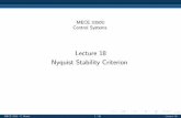 Lecture 18 Nyquist Stability Criterion - BioMechaTronics · 1/38 MECE 3350U Control Systems Lecture 18 Nyquist Stability Criterion MECE 3350 - C. Rossa 1/38Lecture 18