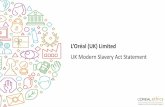 L [Oréal (UK) Limited UK Modern Slavery Act Statement · Our Policies: Training & Governance GOVERNANCE Ethics and human rights are embedded in LOréals governance structure. L’Oréal’s