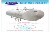 BULK MILK COOLERS - ahataindia Milk...K n o ww nn f o r Q u aa ll ii tt yy Milk is the mos t nutritious f ood on the e arth, how ever it also serves as an excellent medium for growth
