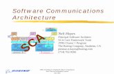 Software Communications ArchitectureNeli Hayes Principal Software Architect SCA Core Framework Team JTRS Cluster 1 Program The Boeing Company, Anaheim, CA persnaz.n.hayes@boeing.com