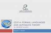 Computer Science Department 1 - WordPress.com · AND AUTOMATA THEORY TA. HANOUF ALJLAYL Chapter 3 - Tutorial Computer Science Department 1. Exercise 3.1 2 This exercise concerns TM