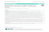 Diagnostic accuracy of clinical tools for assessment of ... · Diagnostic accuracy of clinical tools designed for identification of patients with ischaemic stroke, including subjects