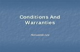 Conditions And Warranties · Sale of Goods Act 1930 2 INTRODUCTION In a contract of sale, usually parties makes certain statements or the stipulation about the goods under sale or