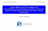 Social Media and Text Analytics III Topic Modelling and ...Social Media and Text Analytics III WebST (19/7/2016) Talk Outline 1 Topic Modelling and Trend Analysis 2 Lexical Semantic