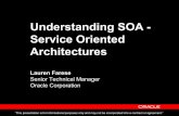 Understanding SOA - Service Oriented Architectures · Understanding SOA - Service Oriented Architectures Lauren Farese Senior Technical Manager Oracle Corporation “This presentation