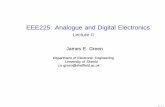 EEE225: Analogue and Digital Electronics - Lecture II · Opamp Circuit DC Conditions Di erential Ampli er 3 Review 4 Bear. 3/ 17 EEE225: Lecture 2 ... Summing currents at v e (1 +