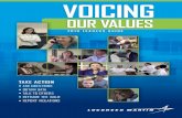 VOICING VALUES VOICING VALUES - Lockheed Martin · 2020-03-12 · VOICING OUR VALUES 2018 VOICING OUR VALUES 2018 OUR VALUES. Do What’s Right - We are committed to the highest standards