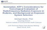 Nomination, NTP’s Considerations for Toxicological ... · station and mobile users • Modulation and encoding schemes convert analog information to digital, compress it, and convert