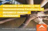 Standards and Criteria for Demonstrating Excellence in · Performance Excellence in Education Criteria and historically proven ACBSP standards and criteria. These criteria are built