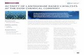 ActIvIty Of LAnthAnUM-bAsed cAtALysts At the dOw cheMIcAL ... · processes as oxidative methane coupling, oxidative dehydrogenation of ethane, oxidative chlorination of methane, decomposition