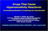 Drugs That Cause Hypersensitivity Reactions · toxicity (eg. HLA-B*5701 screening for abacavir hypersensitivity ... patients need previous systemic exposure to ... •Useful in practice