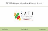 OVERVIEW SA TABLE GRAPE INDUSTRY · 2019-09-02 · SA Table Grape Industry –Status Quo Vine census, intakes and exports Market Access The Process & SATI Resources Priorities & Prospects