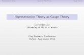 Representation Theory as Gauge Theoryclaymath.org/sites/default/files/clay0922216.pdf · Representation Theory as Gauge Theory David Ben-Zvi University of Texas at Austin Clay Research