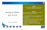 Analyst Meet Q1 FY10 v2 - aceanalyser.com Meet/132371_20090728.pdf1 Build Indicom Brand & Focus on InnovationBuild Indicom Brand & Focus on Innovation 1 2 Enhance Network RolloutEnhance